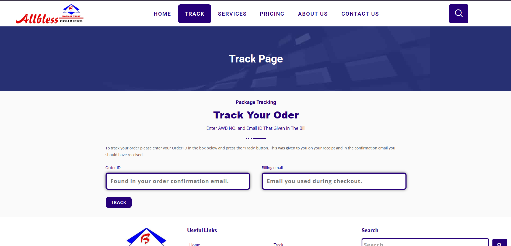 Tracking Page